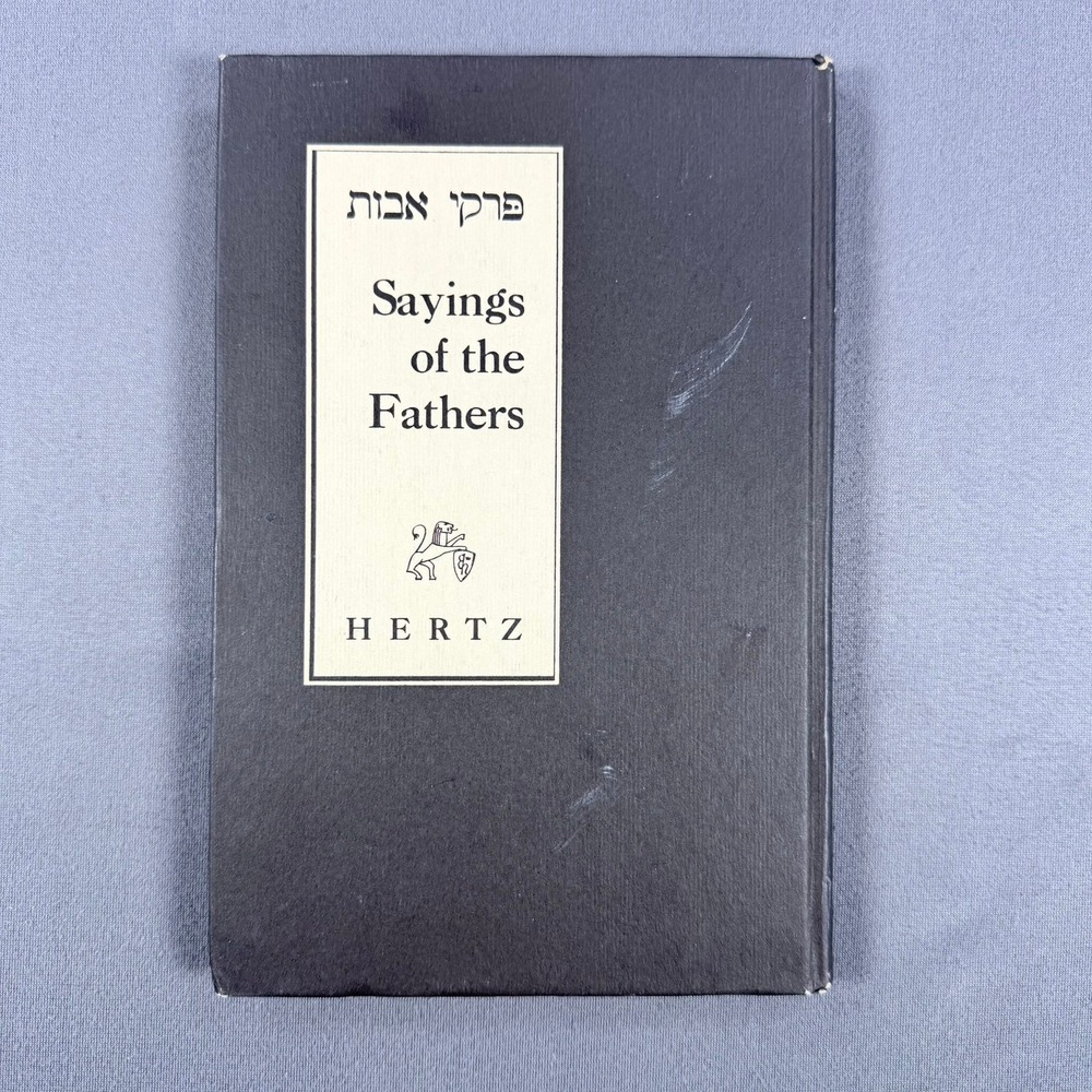 J.H. Hertz Sayings of the Fathers Hardcover 1945 Hebrew English Ethics Judaism